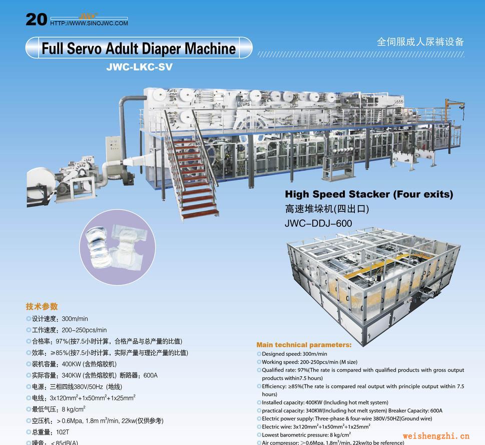 全伺服成人尿褲生產(chǎn)線、紙尿褲機、訓(xùn)練褲生產(chǎn)線（JWC-LKC-SV)
