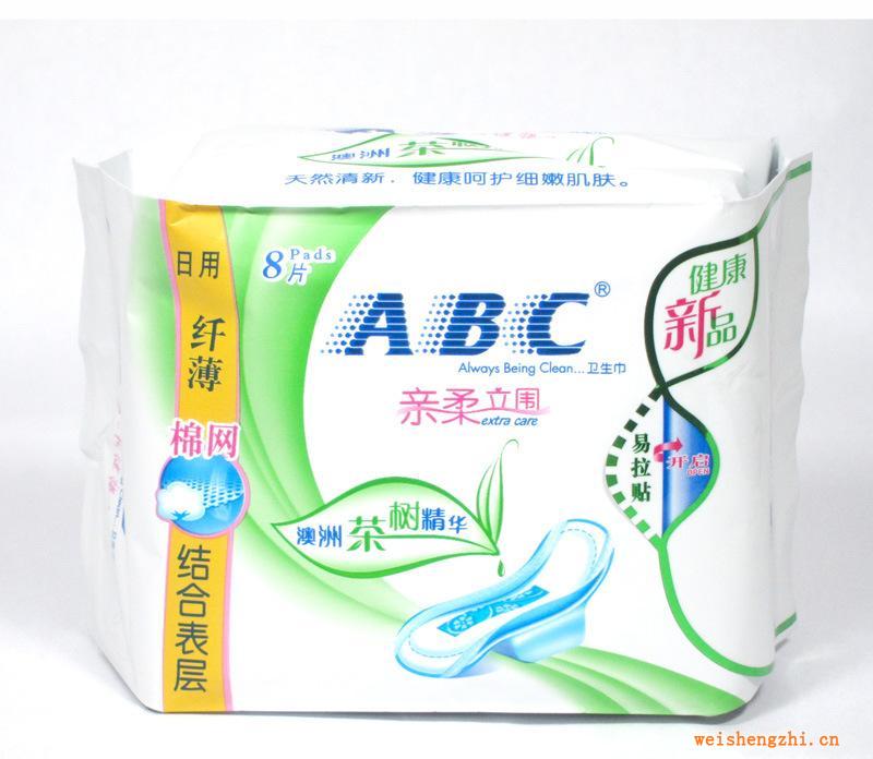 ABC親柔立圍日用纖薄棉網結合衛(wèi)生巾8片N81